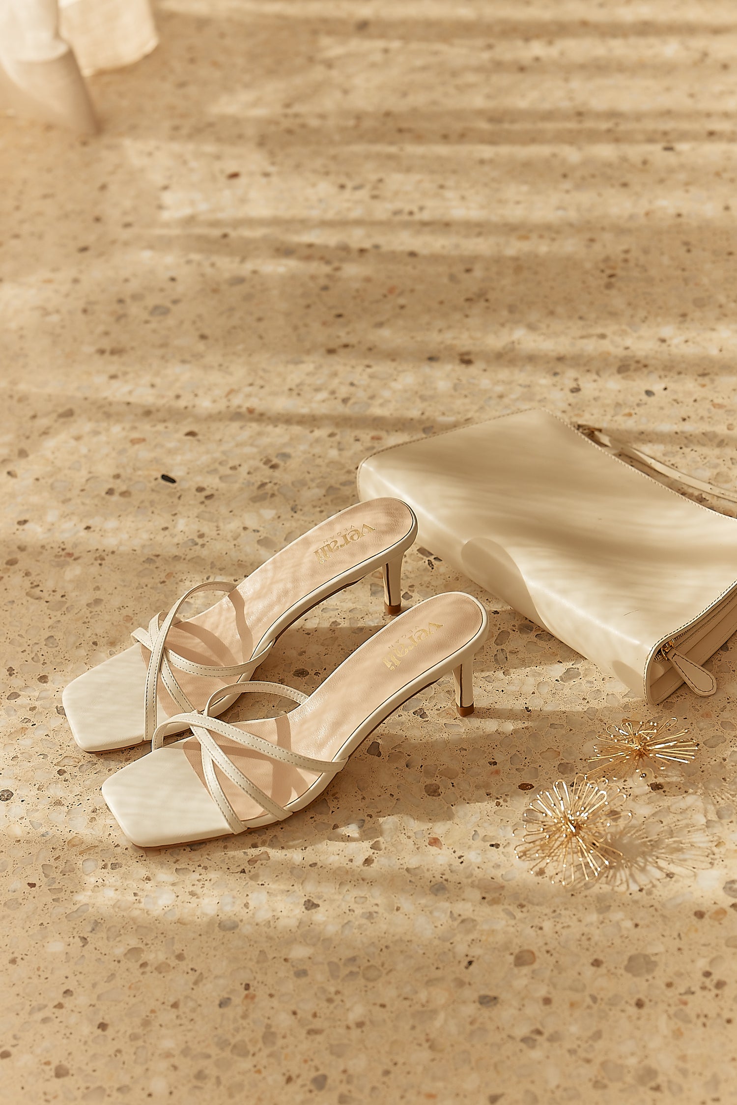 Tarzan Heeled Mules - Chalk White