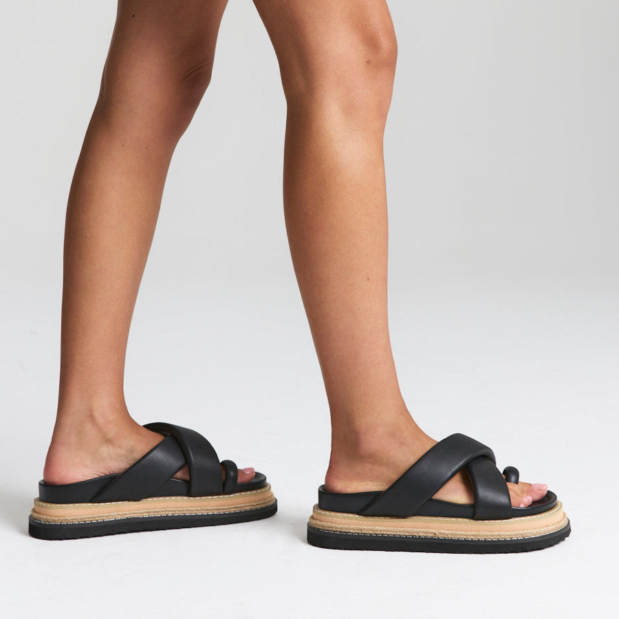 Thelma Flatform Slides - Black