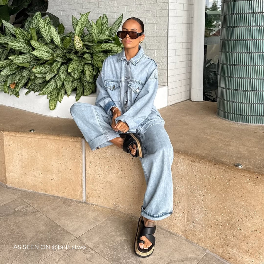 Thelma Flatform Slides - Black