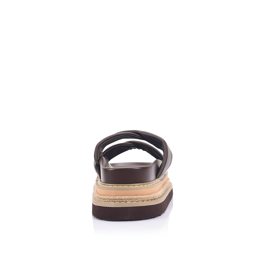 Teagan Flatform Slides - Chocolate Brown