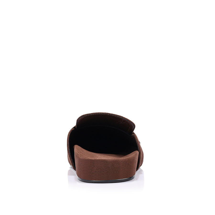 Terrance Loafer Mules - Chocolate Brown Micro