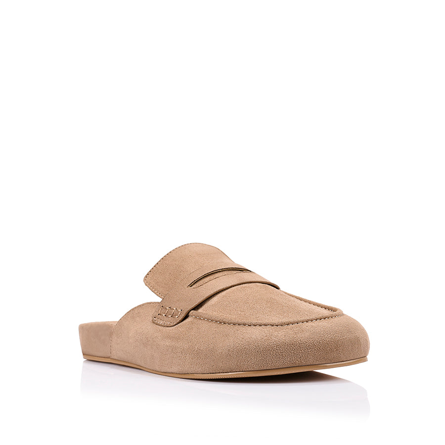 Terrance Loafer Mules - Taupe Micro