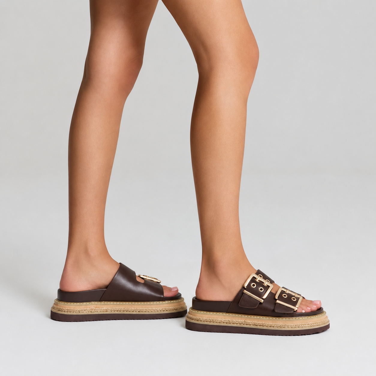 Thatcher Platform Slides - Chocolate Brown