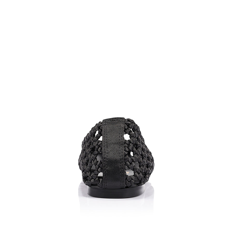 Evan Woven Ballet Flats - Black
