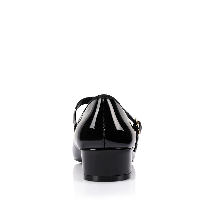 Micah Mary-Jane Block Heels - Black Patent
