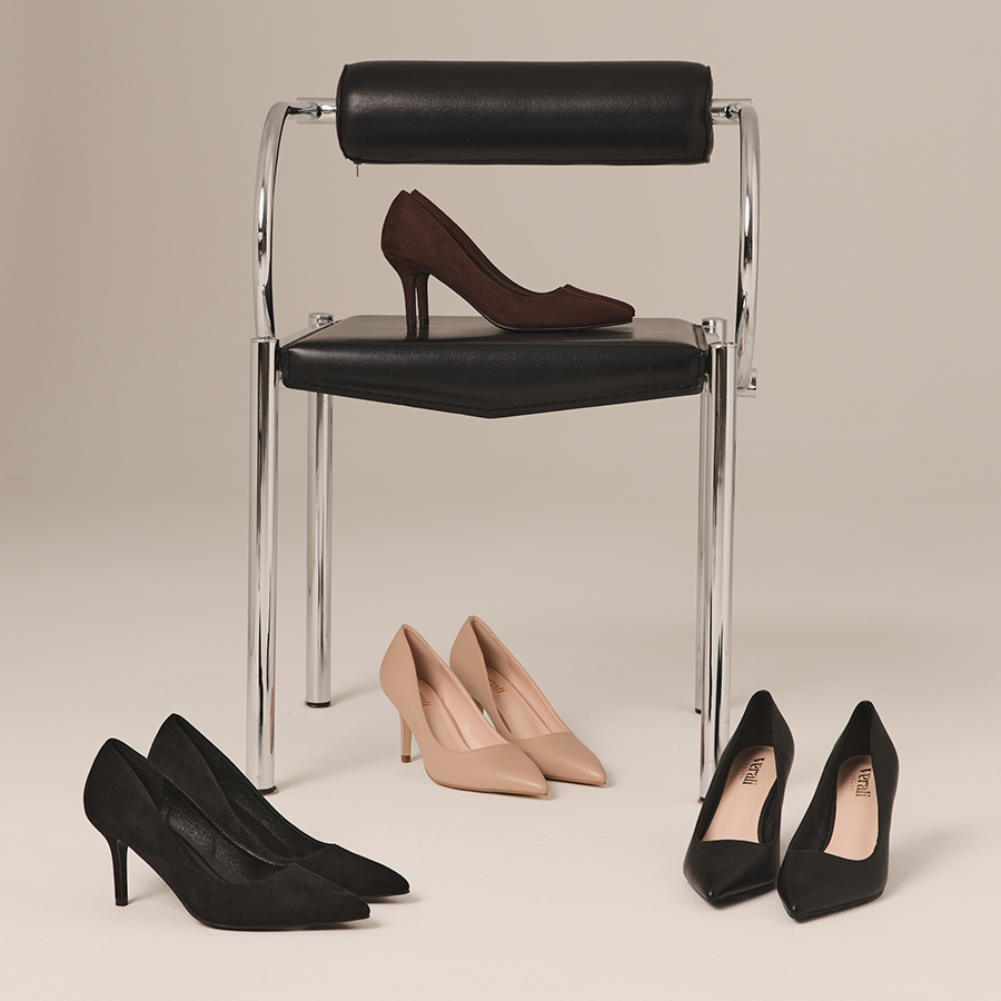 Lewis Stiletto Heel Pumps - Black Micro