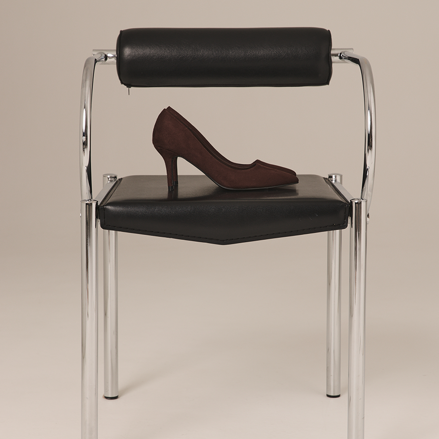 Lewis Stiletto Heel Pumps - Chocolate Brown Micro