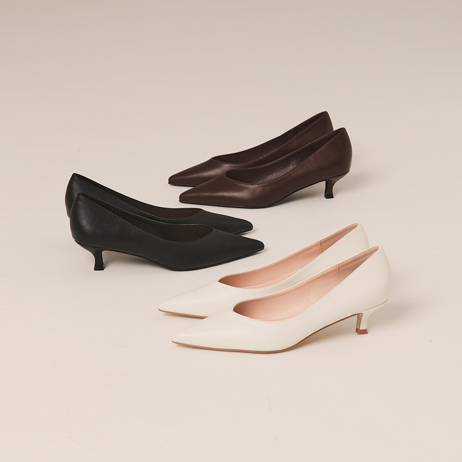 Lucy Kitten Heel Pumps - Chocolate Brown