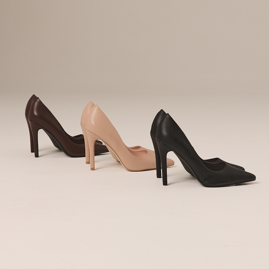 Mikayla Stiletto Heel Pumps - Beige