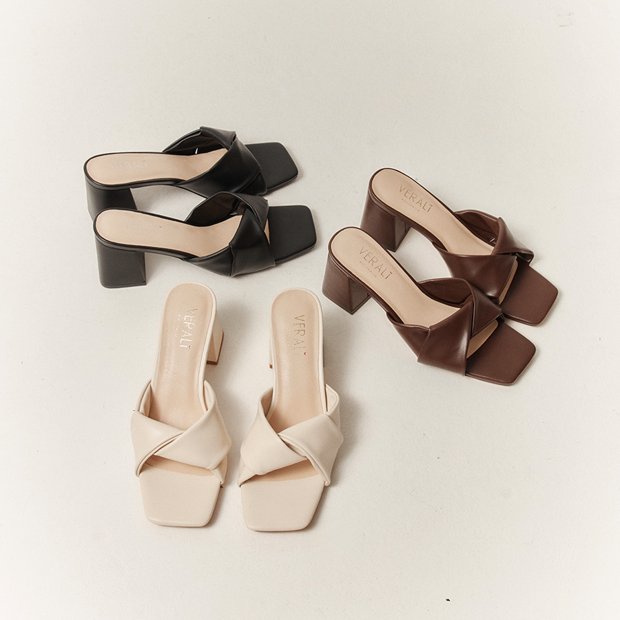 Stella Block Heel Mules - Chocolate Brown