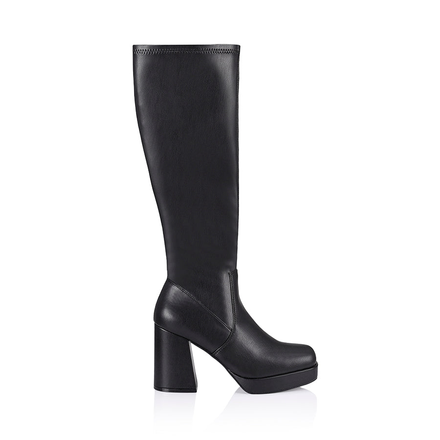Tall black shop stretch boots