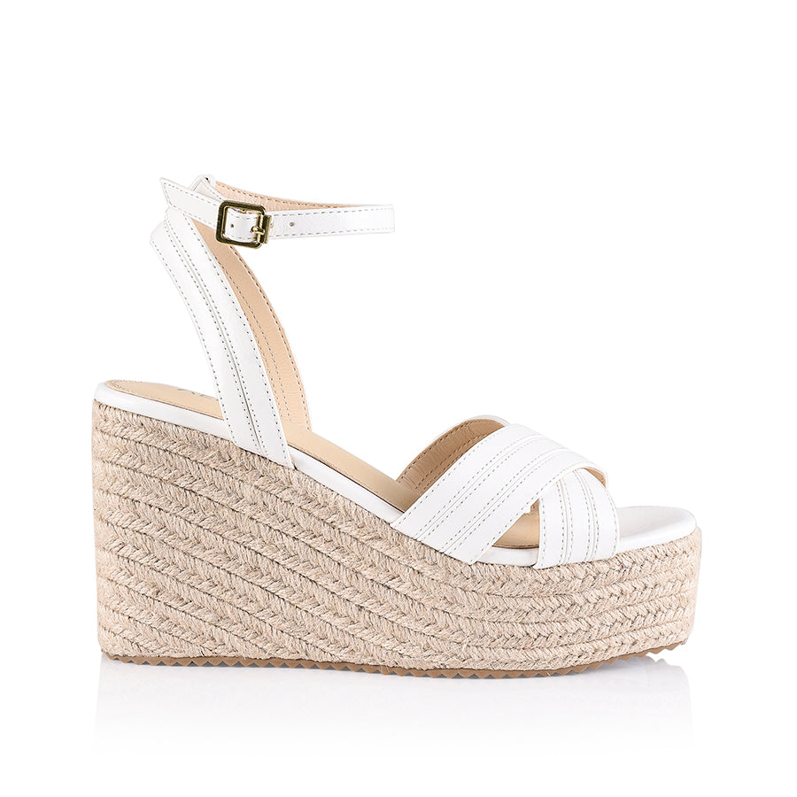 Callie Rope Wedges White Softee