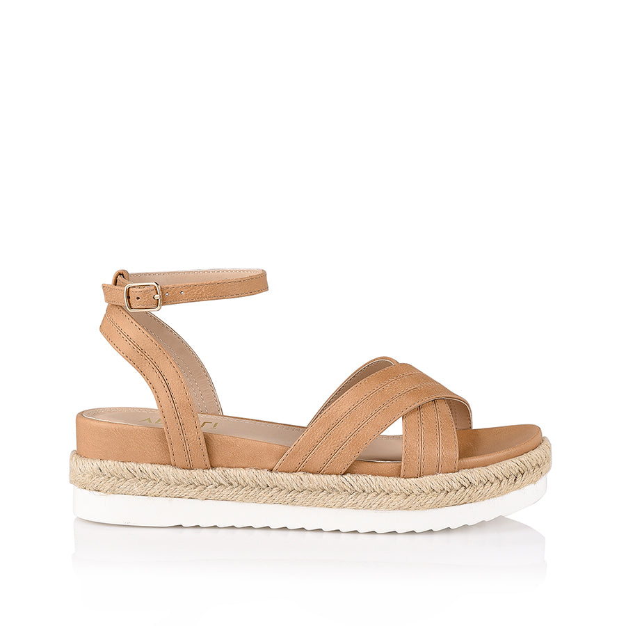 Dezzie Footbed Sandals Caramel Softee Verali Shoes