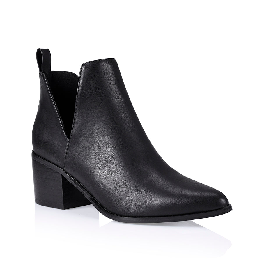 Fierce Cut Out Ankle Boots - Black