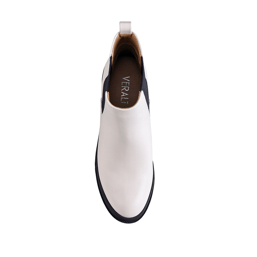 Georgia Chunky Combat Boots - Bone Smooth