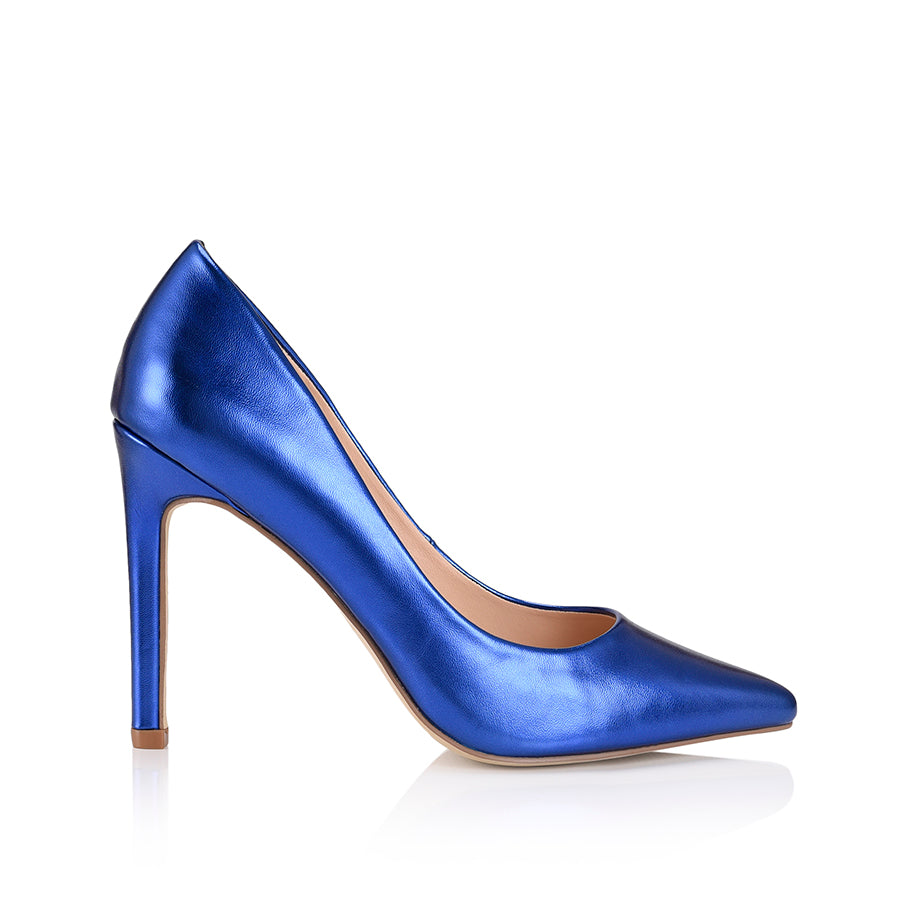 Harolina Women s Blue Metallic Stiletto Pumps Verali Shoes