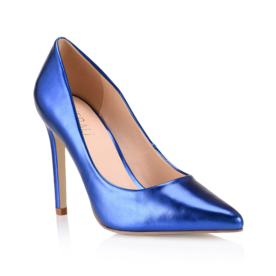 Harolina Women s Blue Metallic Stiletto Pumps Verali Shoes