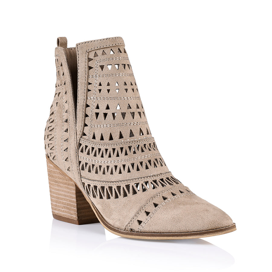 Karina Cutout Ankle Boots - Taupe – Verali Shoes