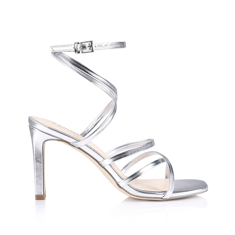 Silver strappy shoes on sale