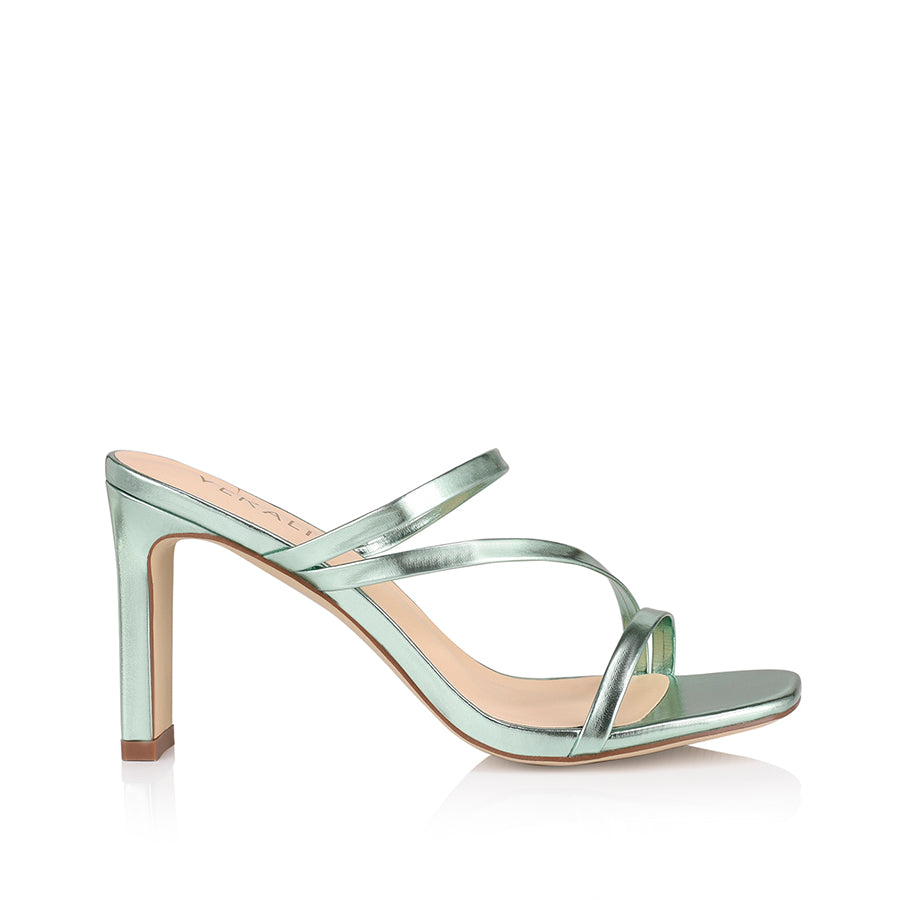 Green block sales heel sandals