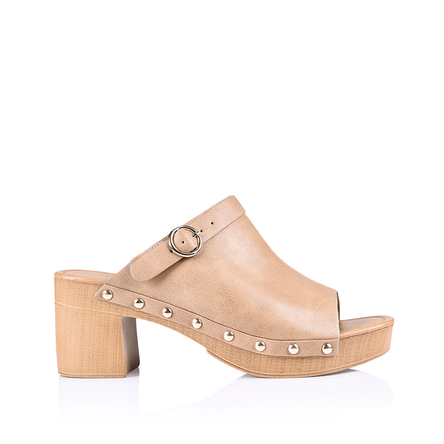Luella Biscuit Smooth Block Heels Verali Shoes