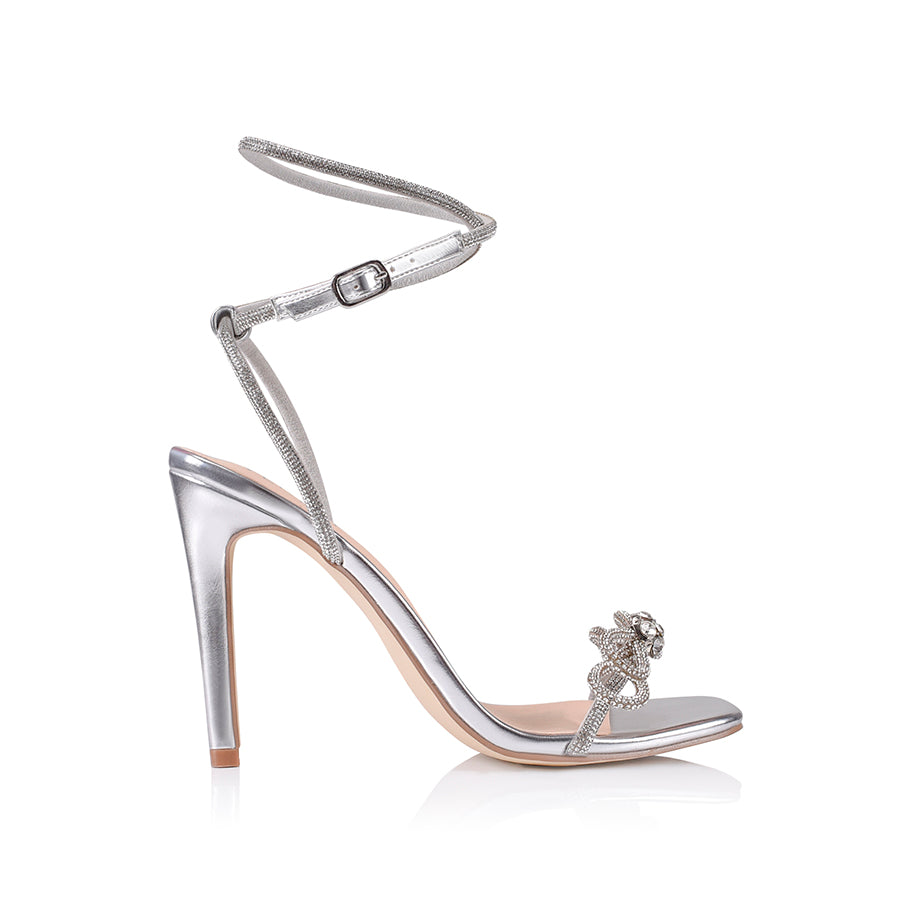 Silver sales metallic heels