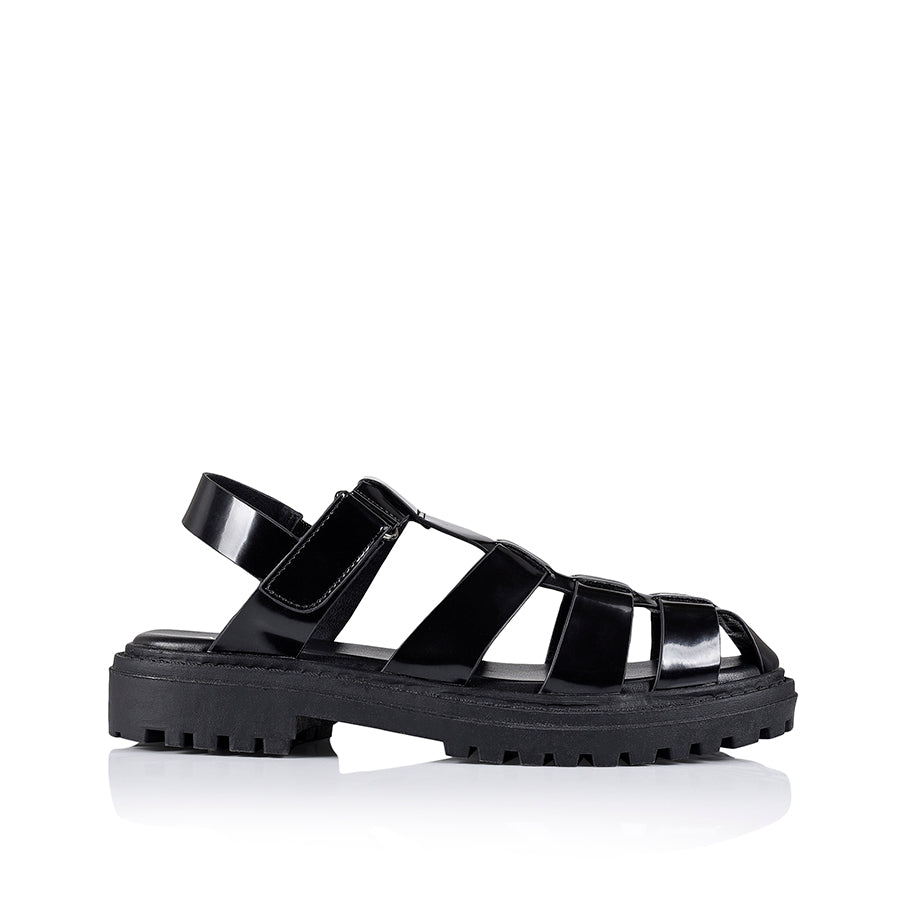 Black chunky cheap jelly sandals