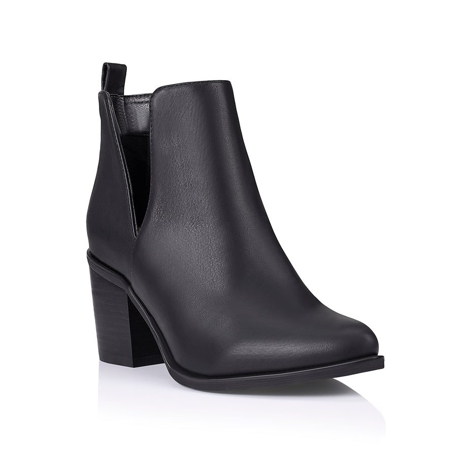 Santana Cut Out Ankle Boots - Black Softee