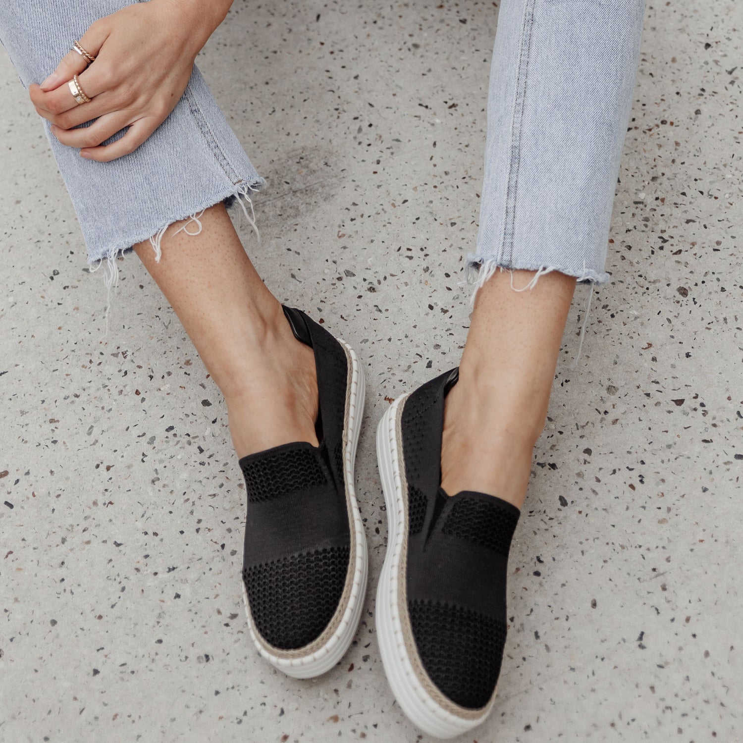 Queen Slip On Sneakers - Black