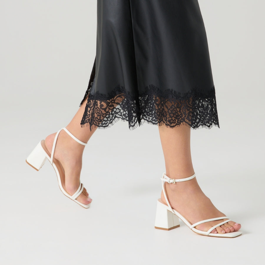 Stevie Block Heel Sandals - Chalk