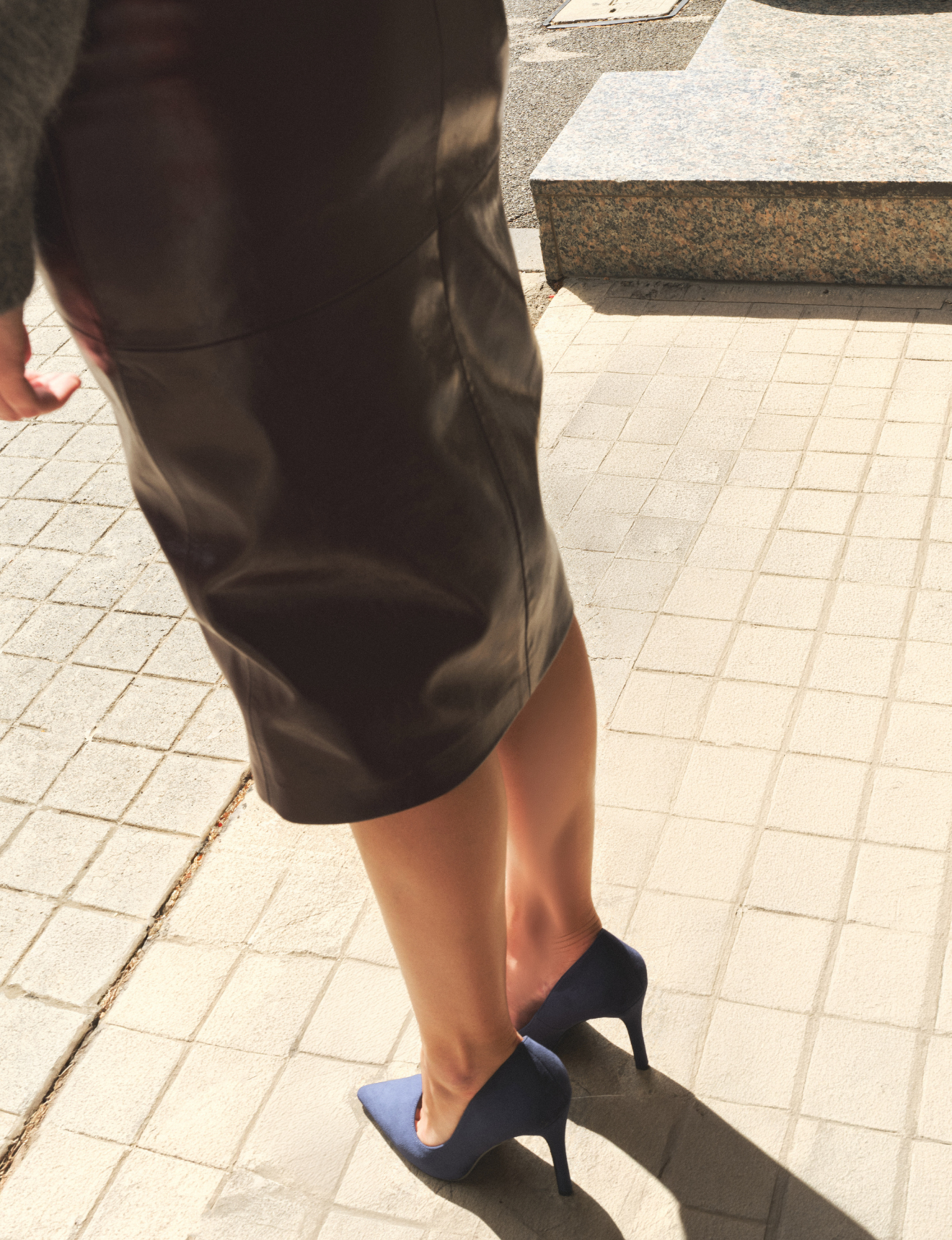 Mikayla Stiletto Heel Pumps - Navy Blue Micro