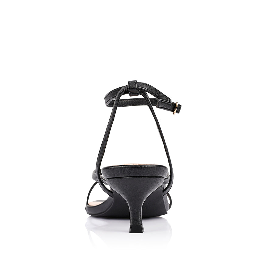 Alice Kitten Heel Sandals - Black