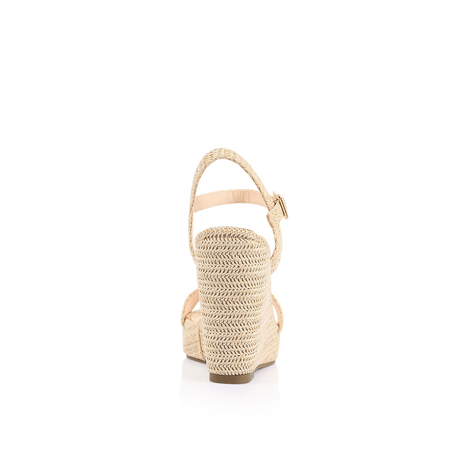 Women's raffia and rope espadrille wedge 