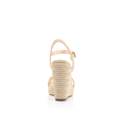 Women's raffia and rope espadrille wedge 