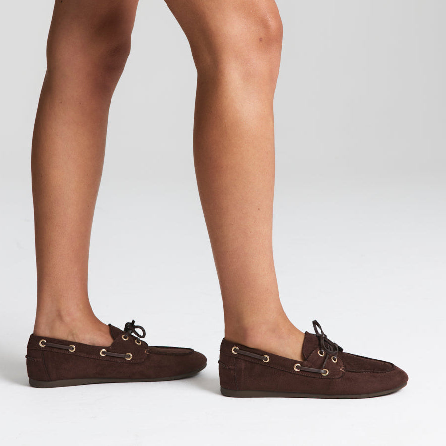 Brody Boat Shoes - Chocolate Brown Micro