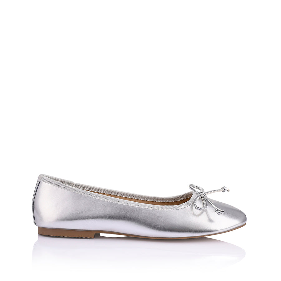 Ballerina Ballet Flats - Silver Smooth