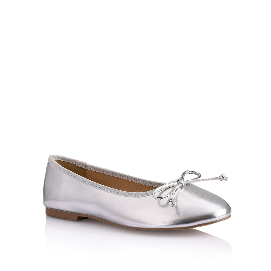Ballerina Ballet Flats - Silver Smooth