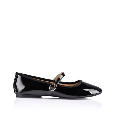 Bambi Mary Jane Flats Black Patent Verali Shoes