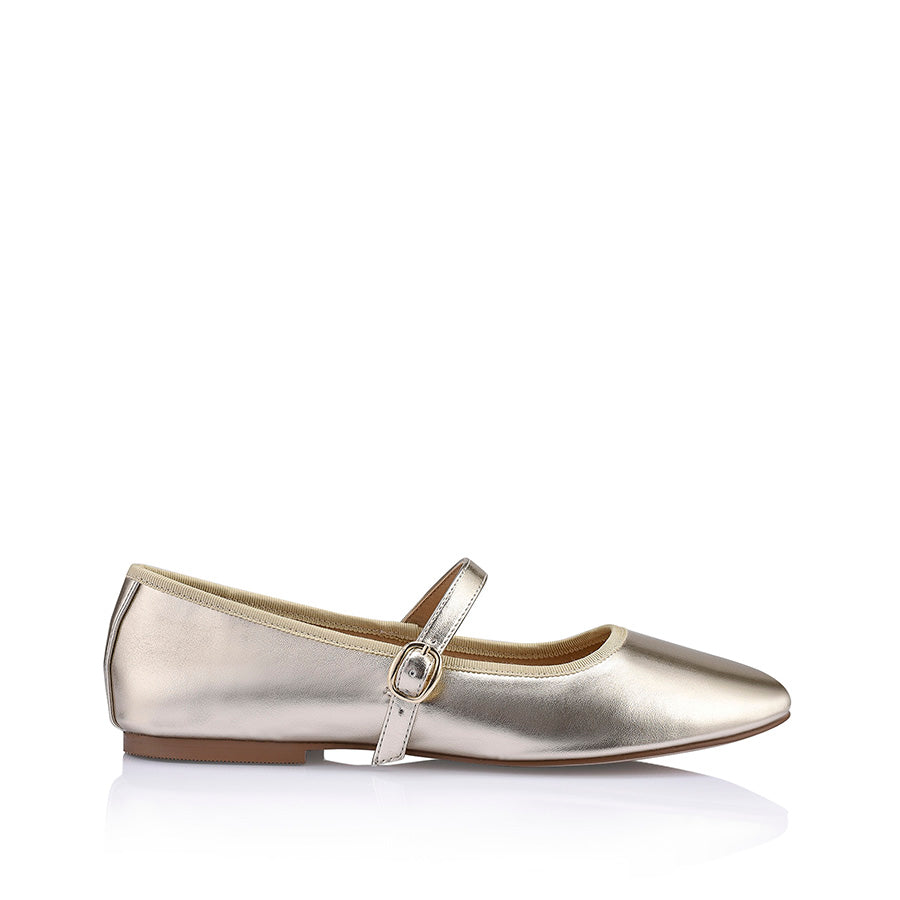 Bambi Mary-Jane Flats - Champagne Smooth