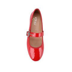 Women's red patent Mary Jane ballet flats