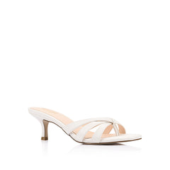 Women's chalk white kitten heel mule 