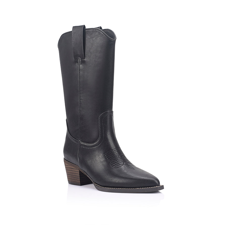 Benny Cowboy Boots - Black Distressed