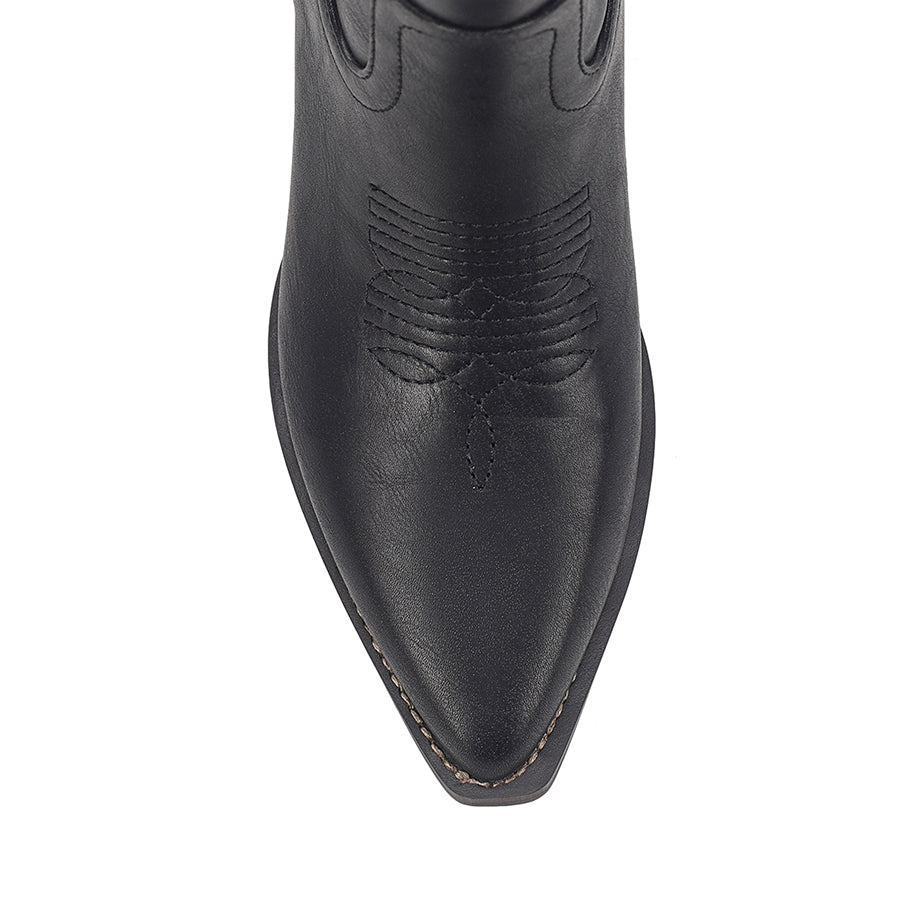 Benny Cowboy Boots - Black Distressed