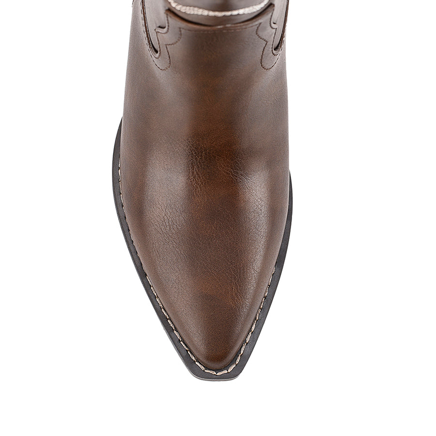 Bentley Cowboy Boots - Brown Distressed