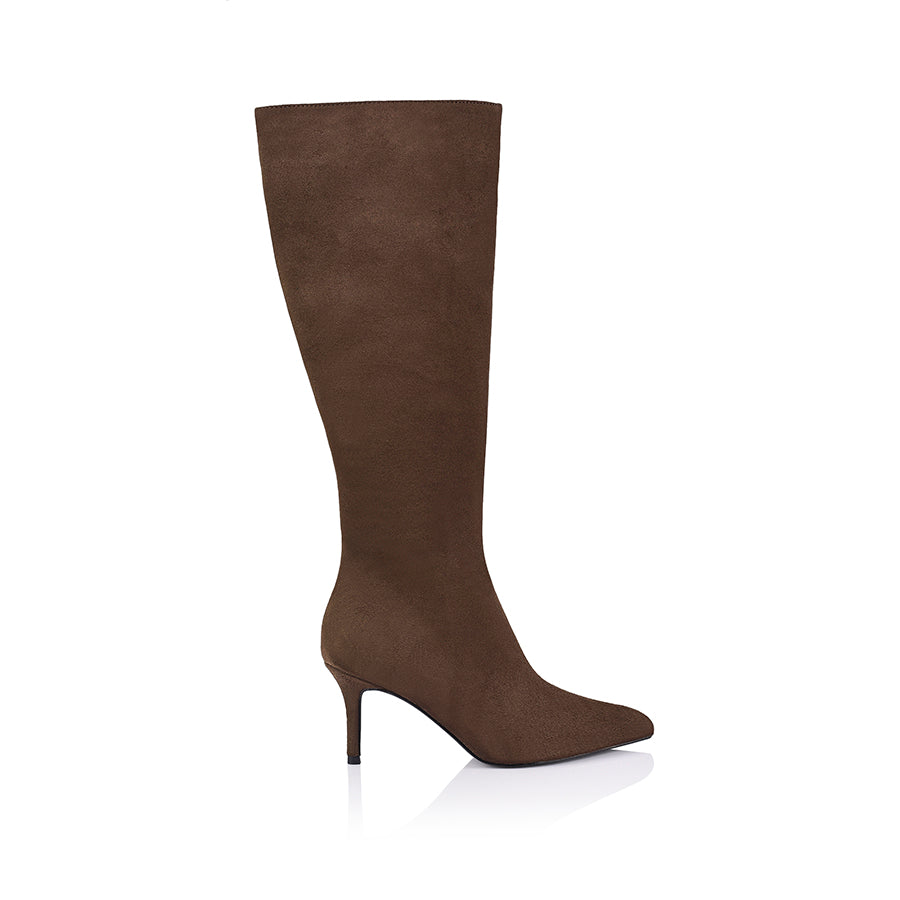 Bessie Tall Boots - Chocolate Brown Micro