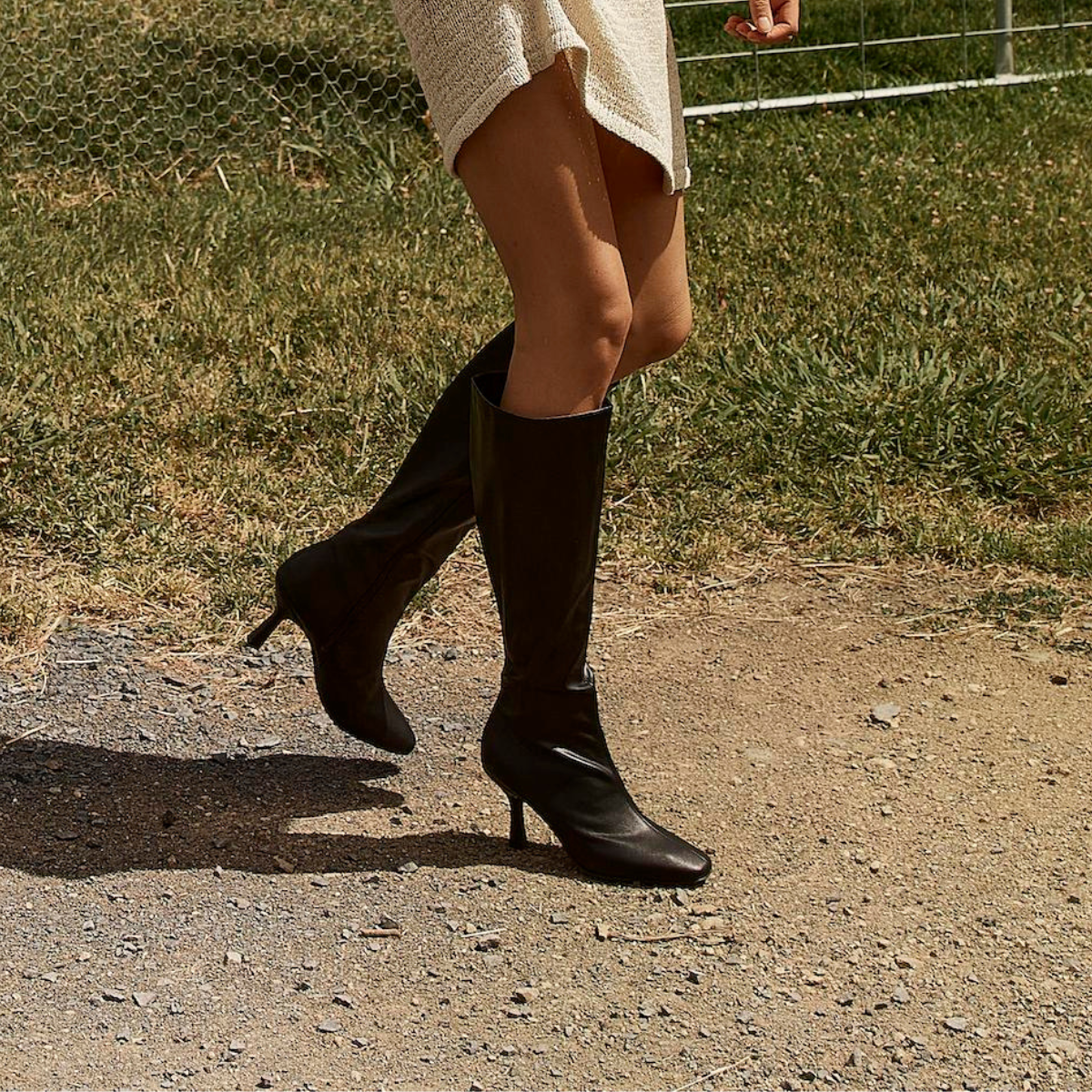 Womens black fashion heeled tall boots 
