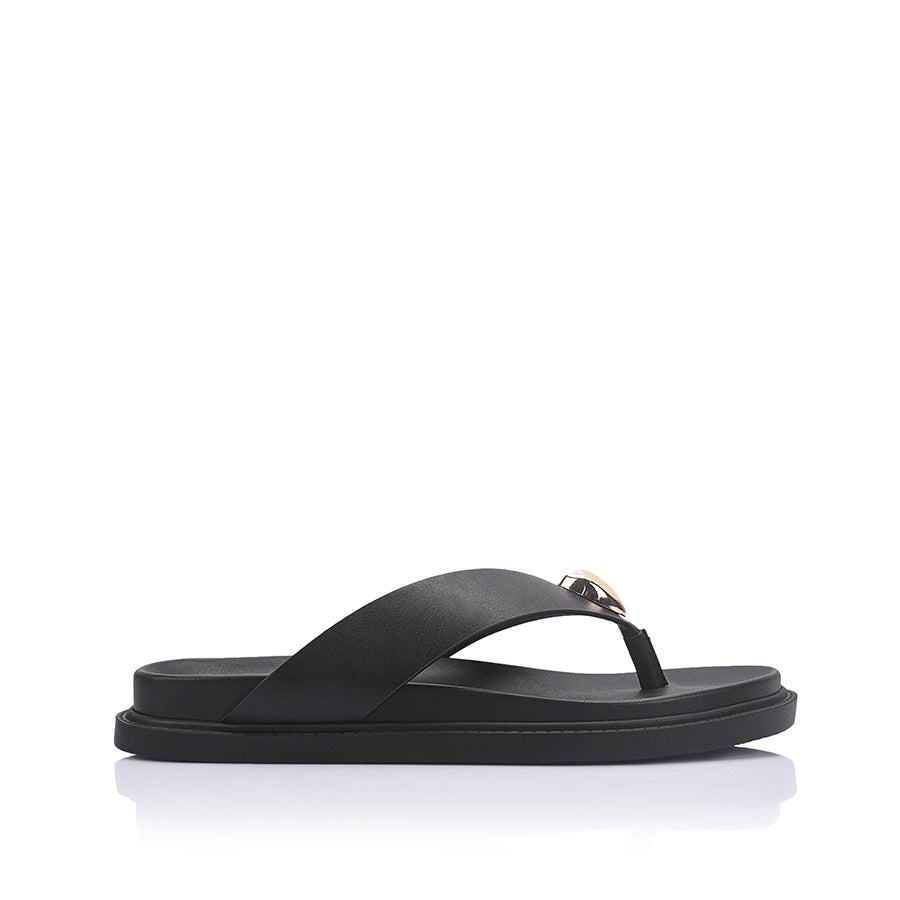 Bri Footbed Thongs - Black