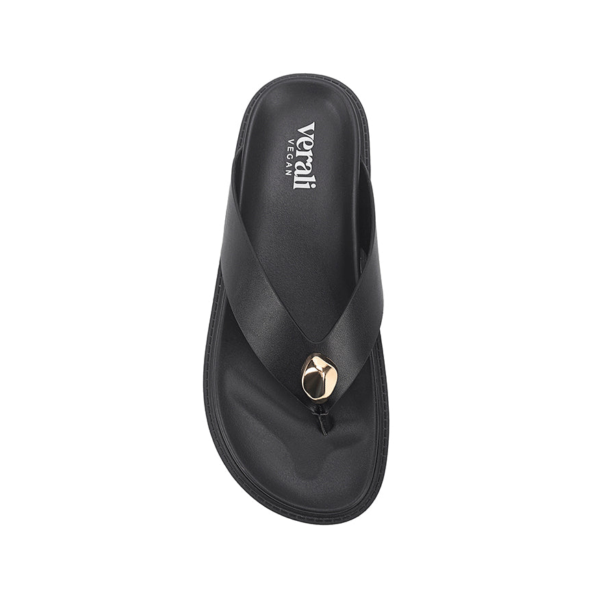 Bri Footbed Thongs - Black