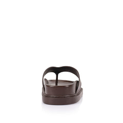 Women's chocolate brown vegan footbed thongs