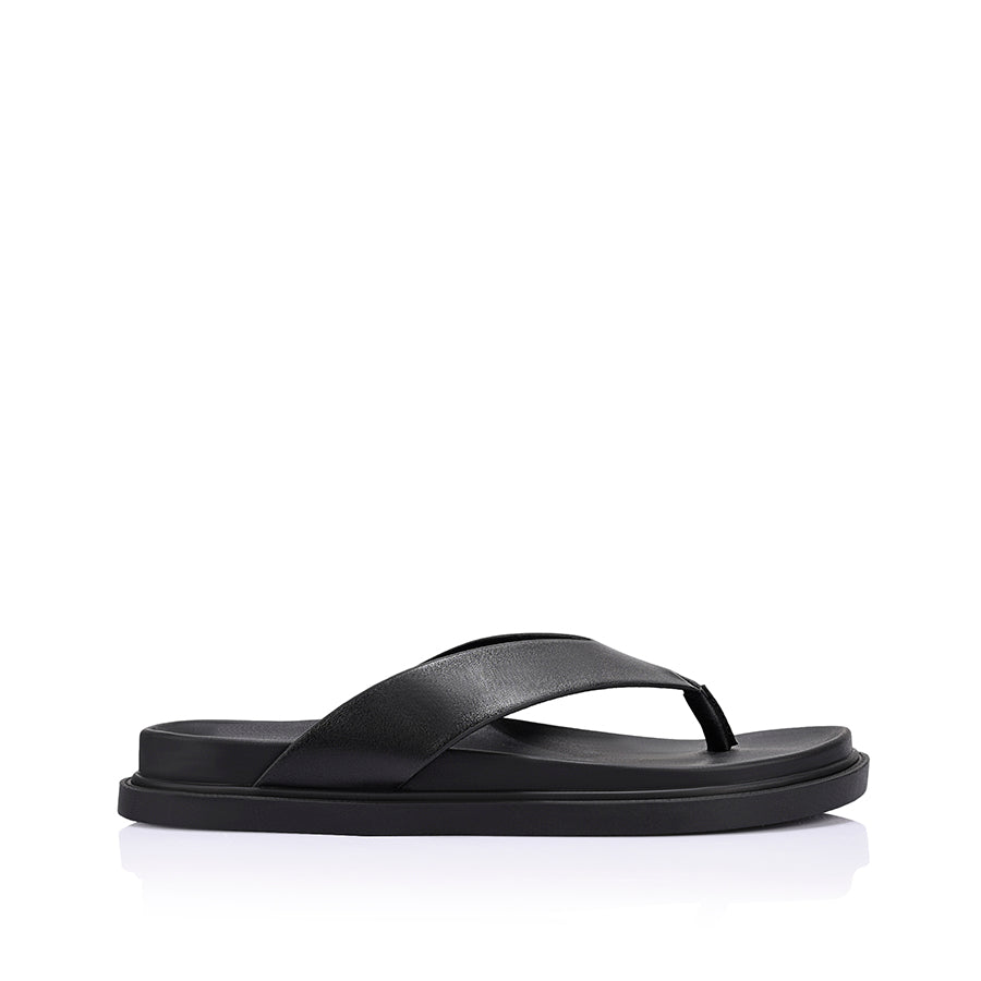 Bridget Footbed Slides - Black